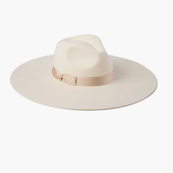 BHLDN x Lack of Color Montana Ivory Wide Brim Felt Hat Sz Medium NWT - Picture 1 of 8
